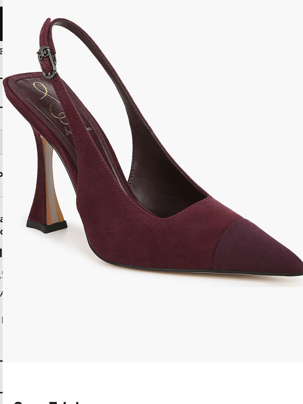 Sam Edelman Burgundy Pointed-Toe Slingback Pump